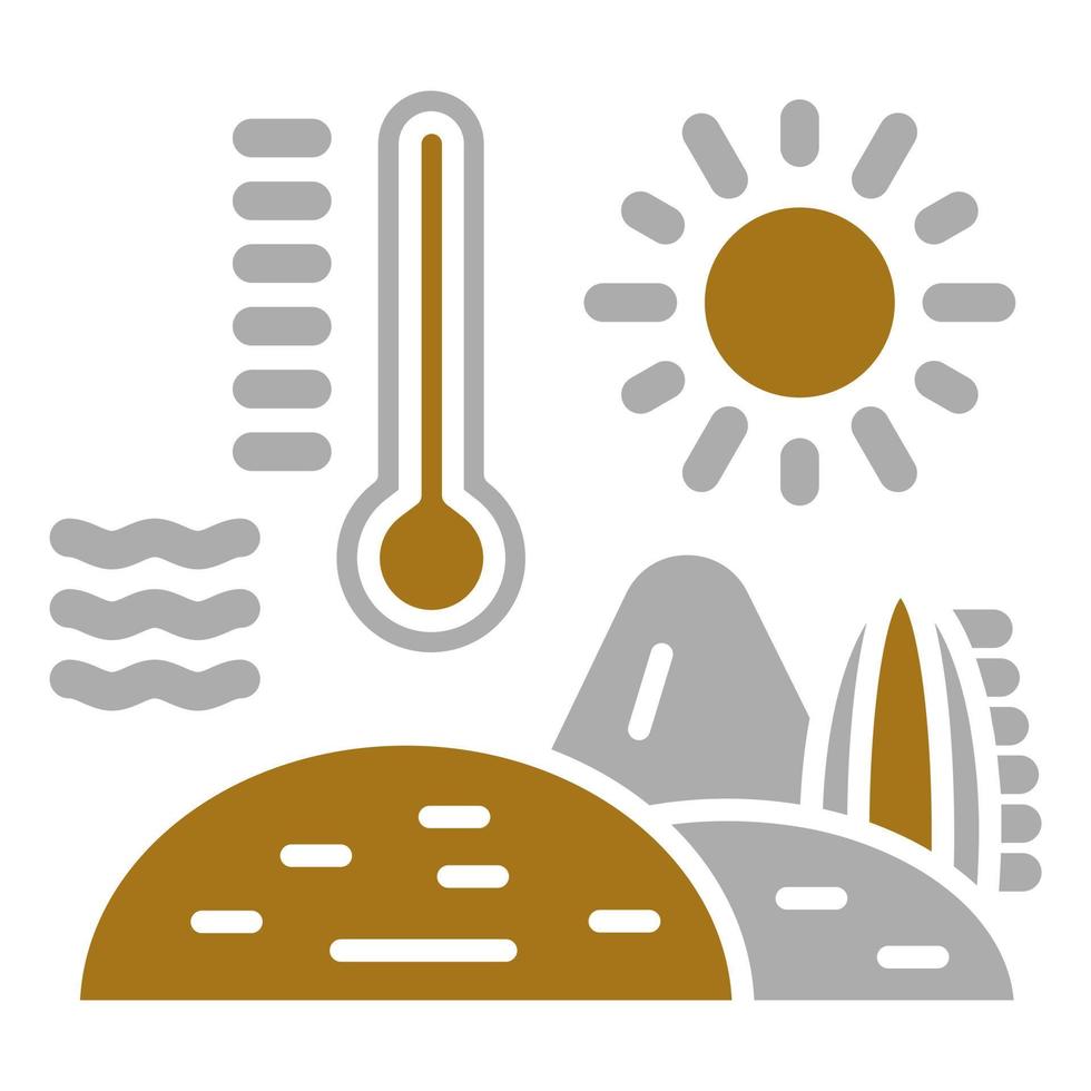 Desert Hot Weather Vector Icon Style