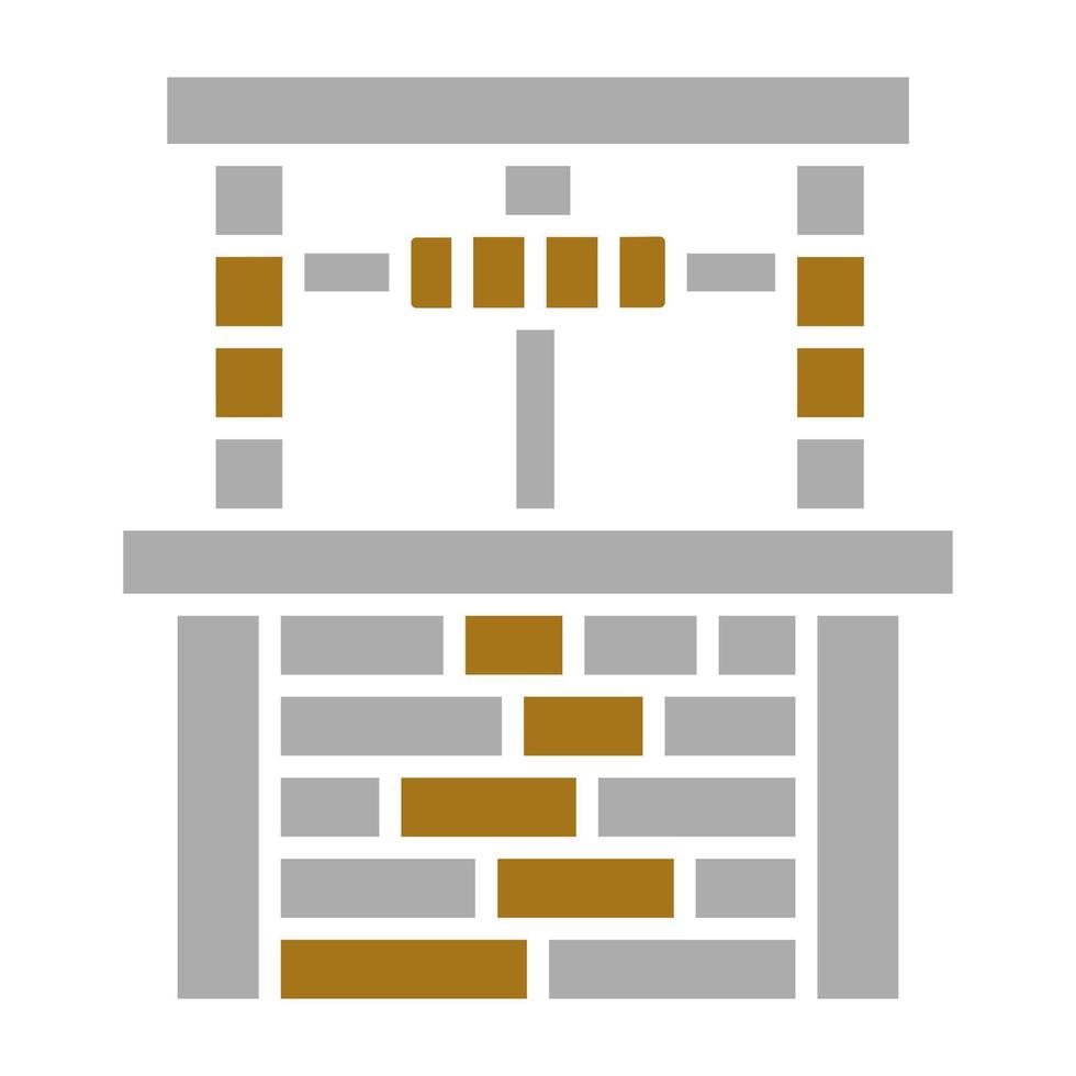 Desert Water Well Vector Icon Style