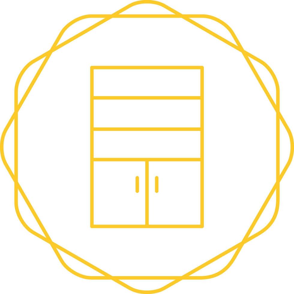 Cupboard with Shelves Vector Icon