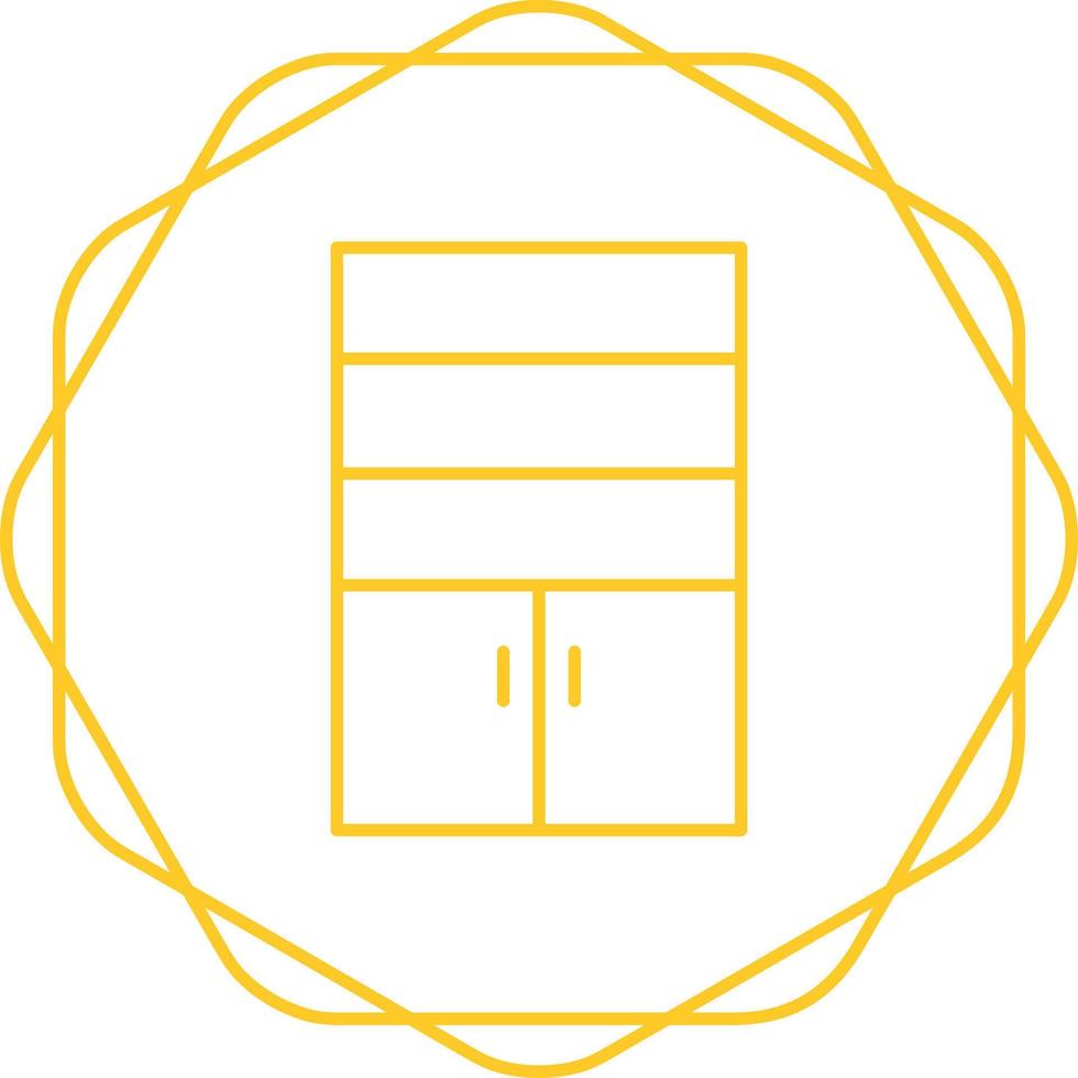 Cupboard with Shelves Vector Icon