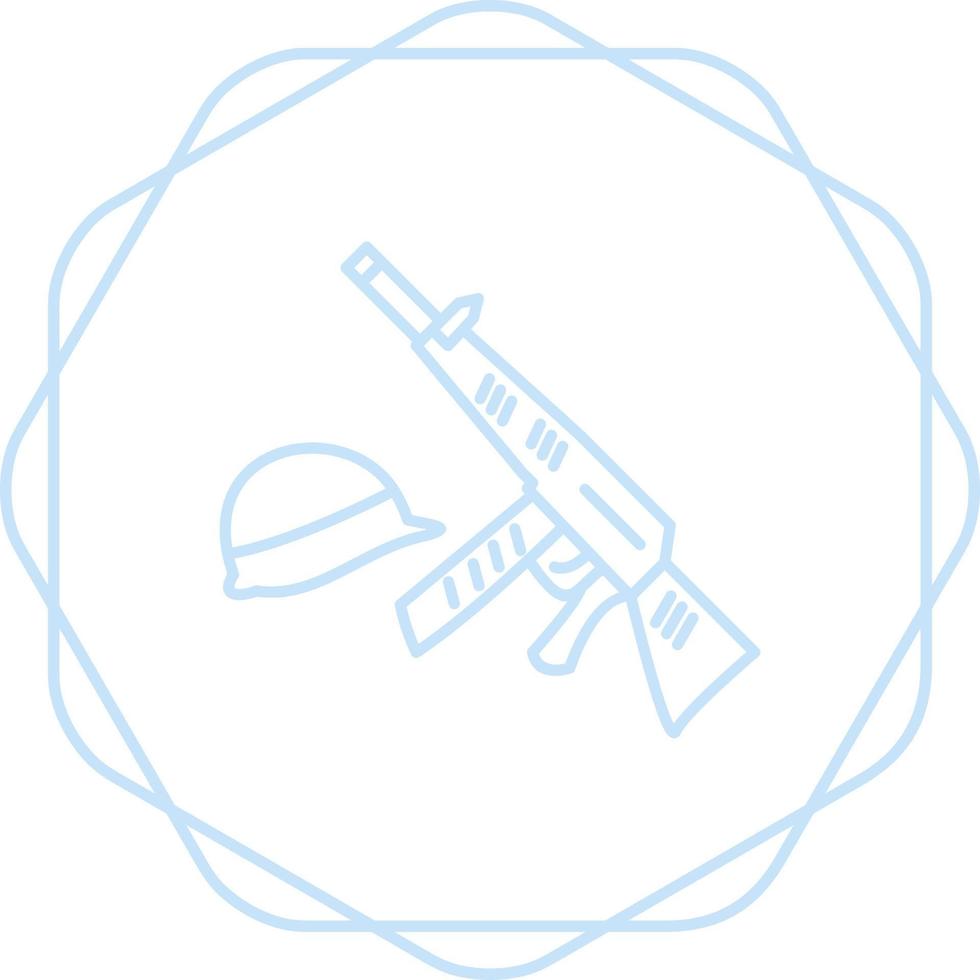 Gun and Helmet Vector Icon