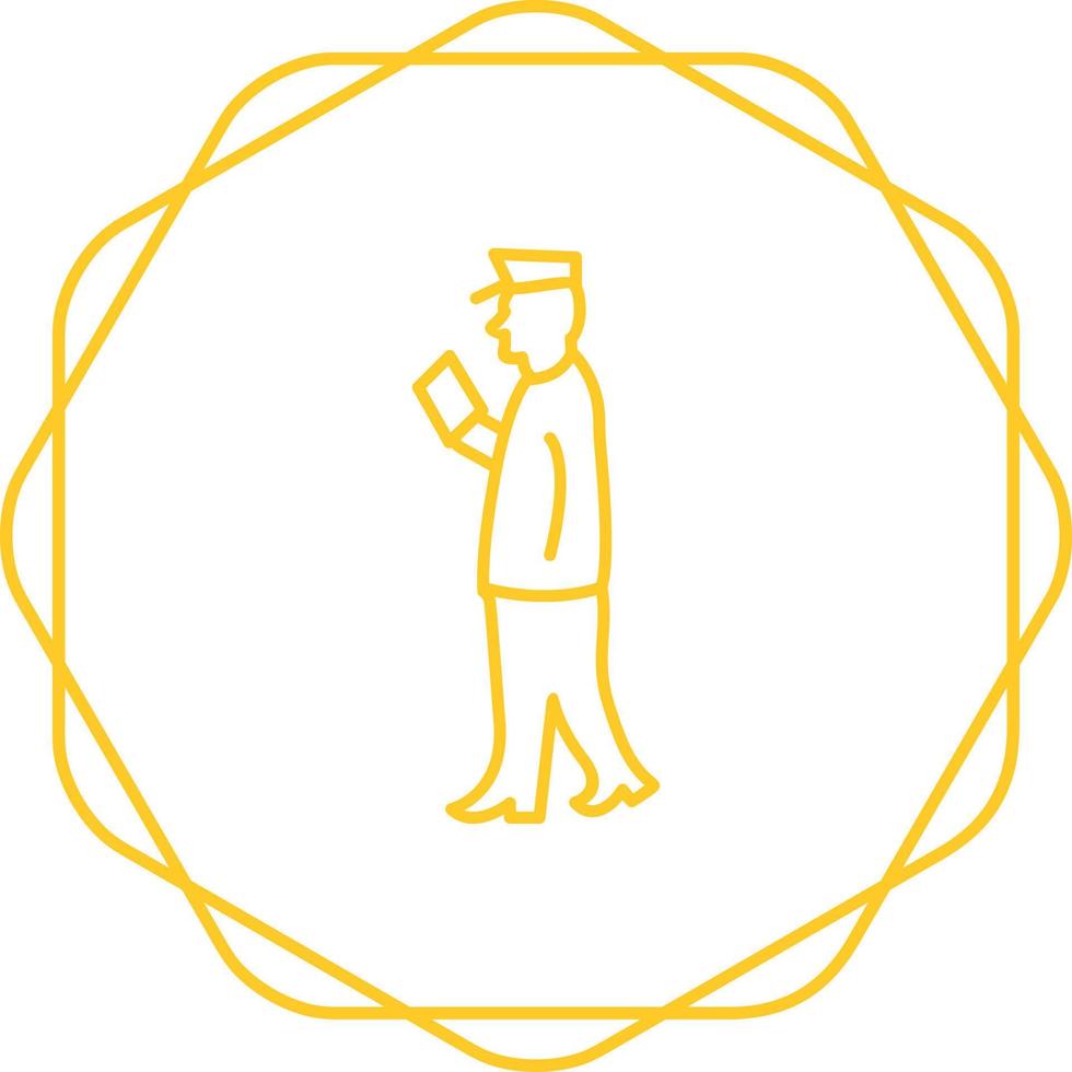 Guard Checking Passport Vector Icon