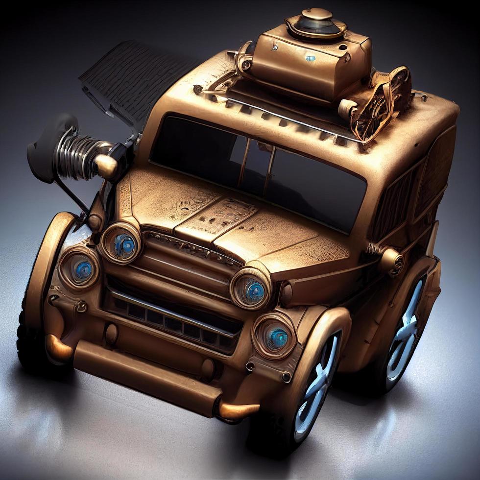 Mechanical suv car . Steampunk style animal photo