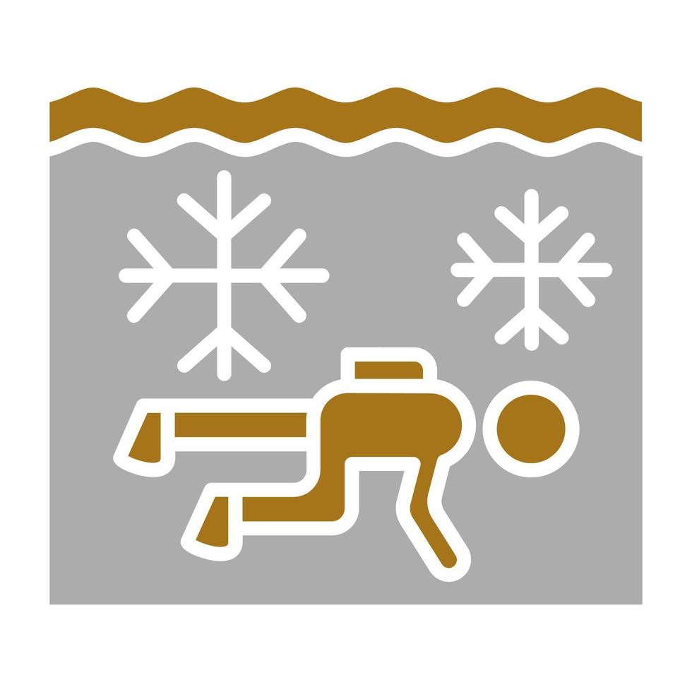 Ice Diving Vector Icon Style