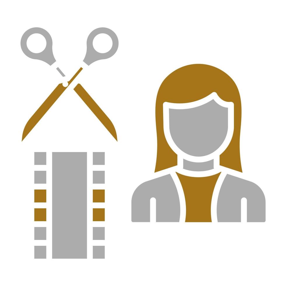 Film Editor Female Vector Icon Style