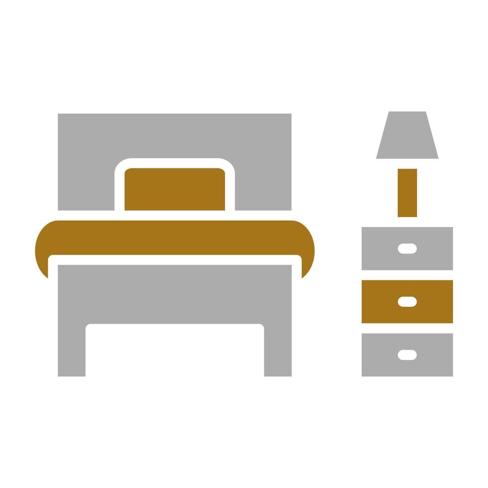 Single Bed Room Vector Icon Style