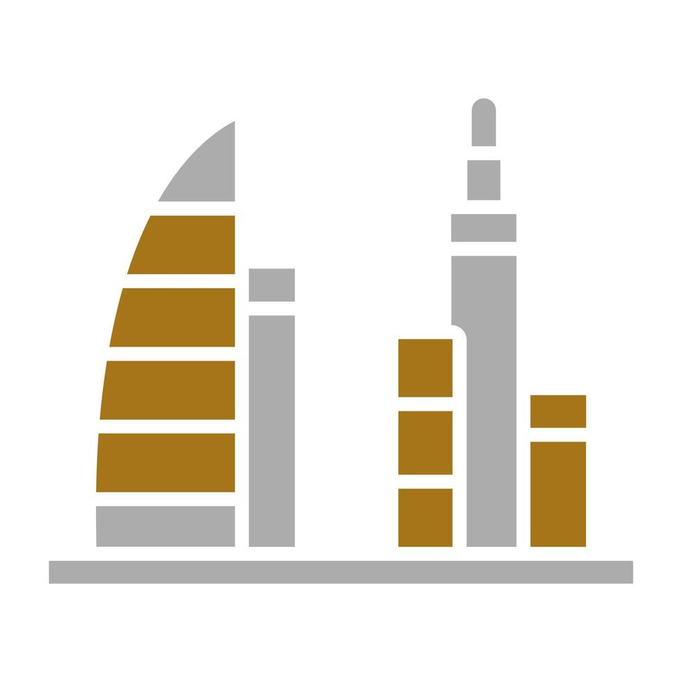 Dubai Scenery Vector Icon Style