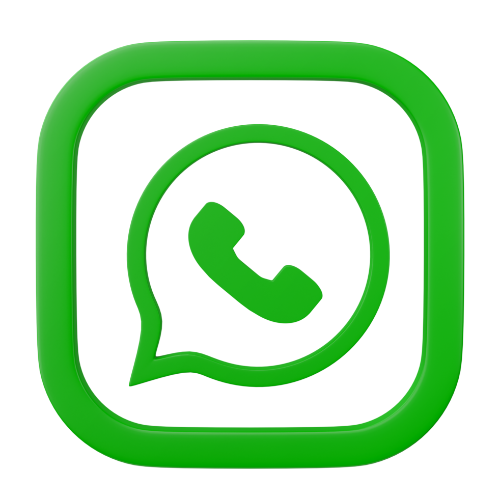 3D render, whatsapp logo icon isolated on transparent background. png