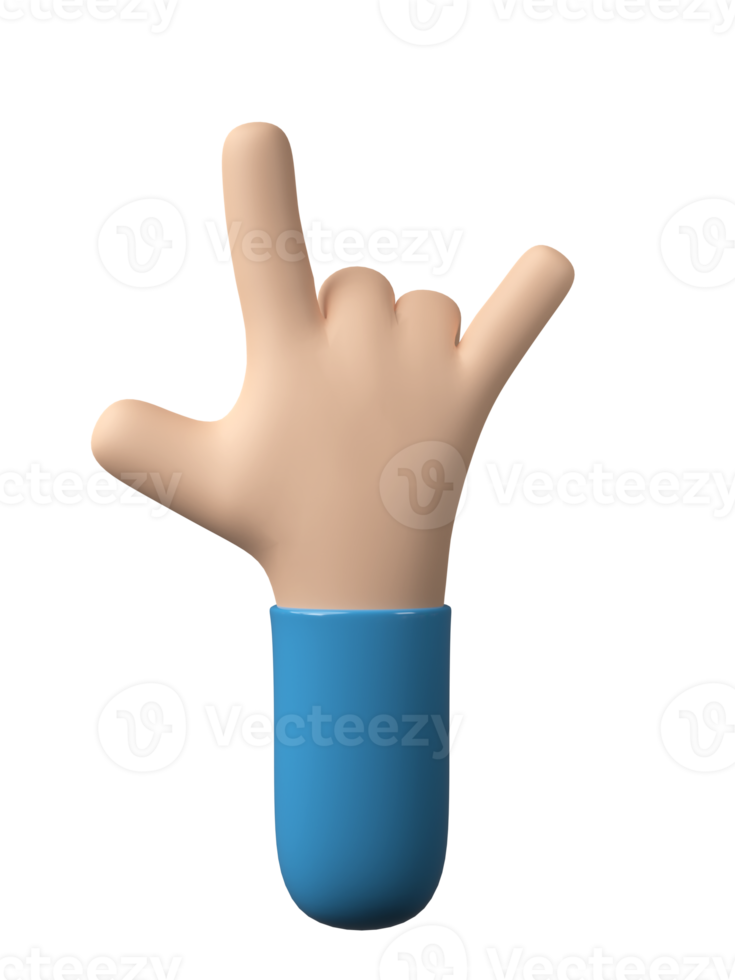 3D Hands Gestures isolated on transparent background PNG file format.