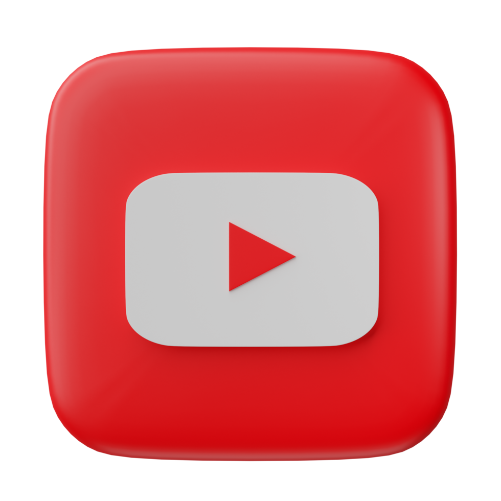 3d Youtube logotipo ícone isolado em transparente fundo. png