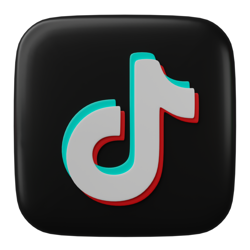 3D render, TikTok logo icon isolated on transparent background. png