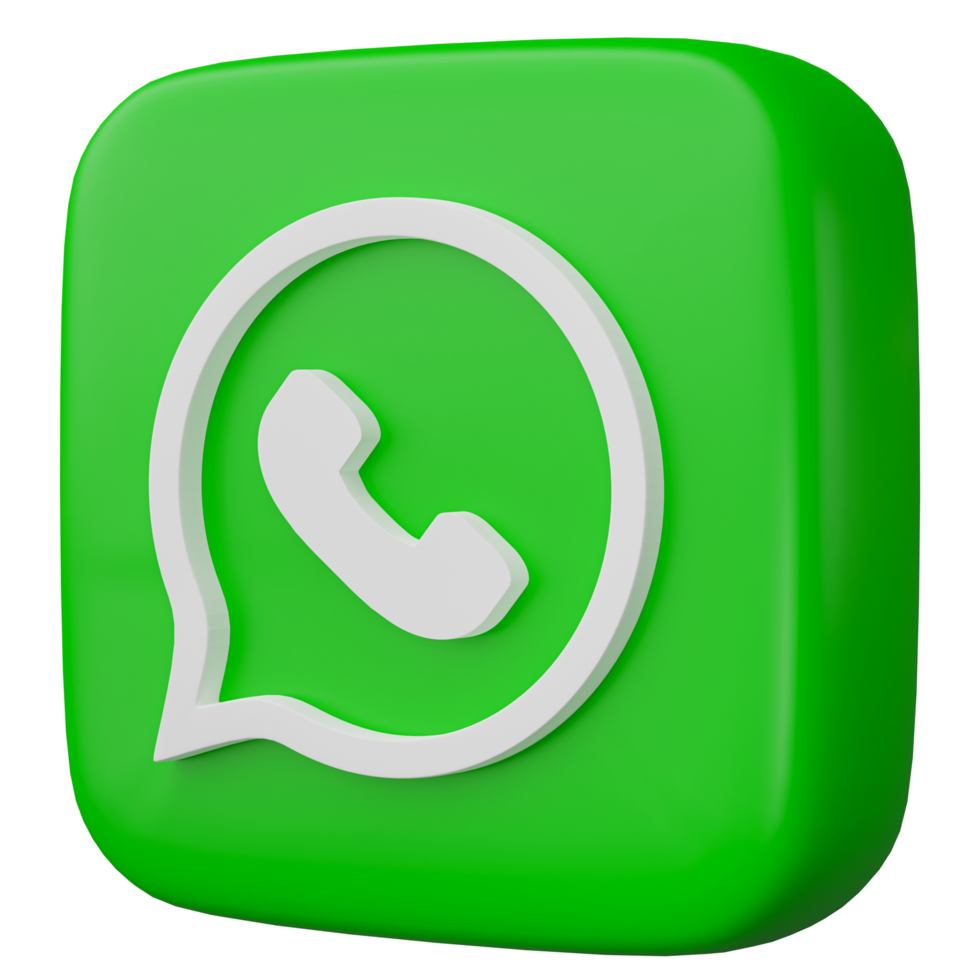 3D render, whatsapp logo icon isolated on transparent background. png