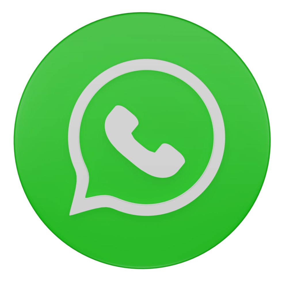 3D render, whatsapp logo icon isolated on transparent background. png