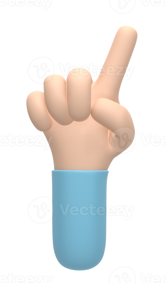 3d rendering, Hand touch or click isolated on transparent background png