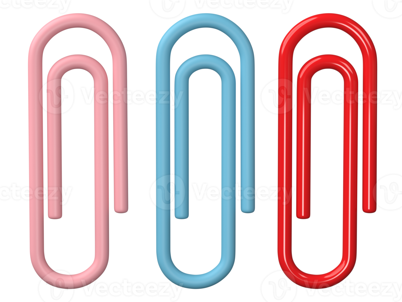 3D rendering, Paper clip icon isolated on transparent background png