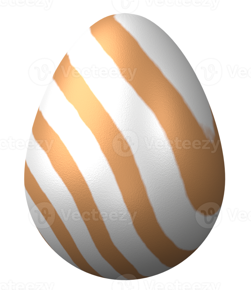 3D easter egg isolated on transparent background png file.