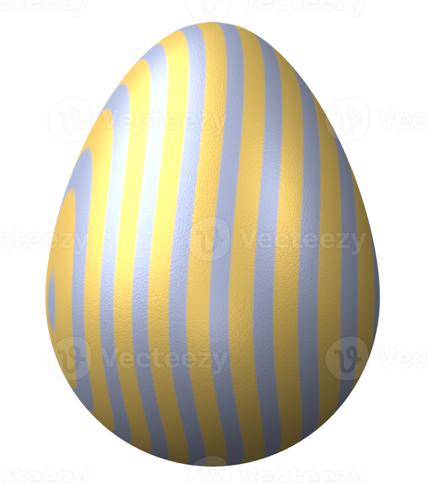 3D easter egg isolated on transparent background png file.