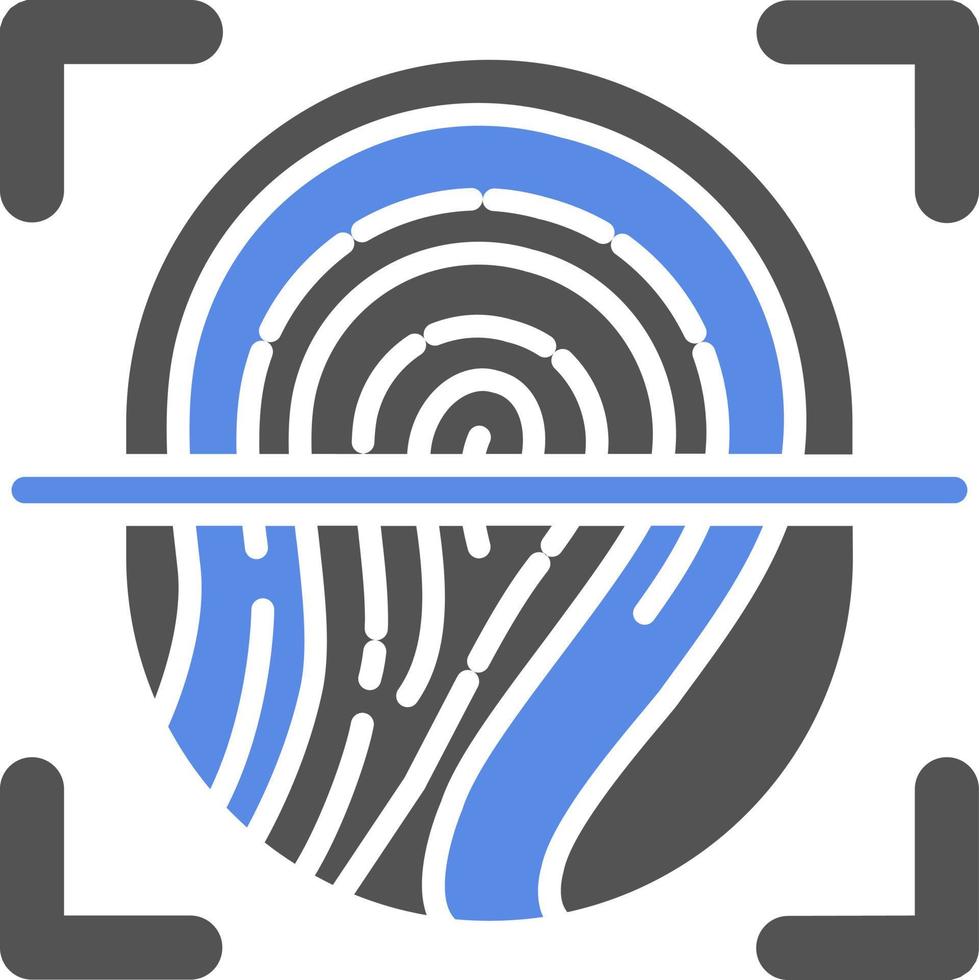Fingerprint Scanning Vector Icon Style