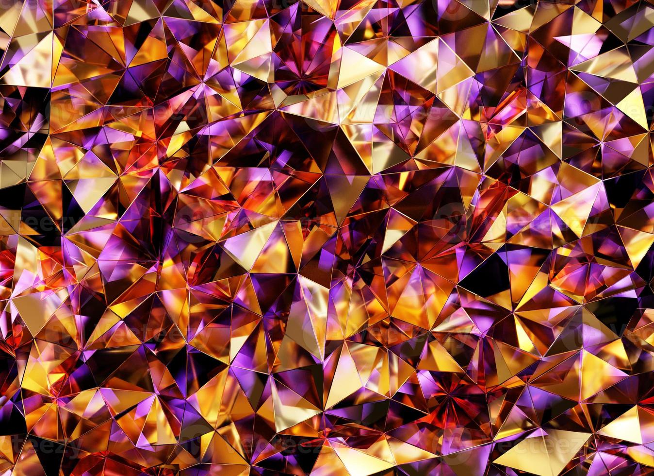 Luxury Abstract Realistic Crystals Texture with Prism Spectrum Caustic Reflection Close Up Background 3D rendering photo