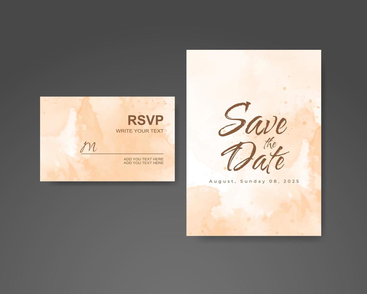 invitación de boda con fondo abstracto de acuarela vector