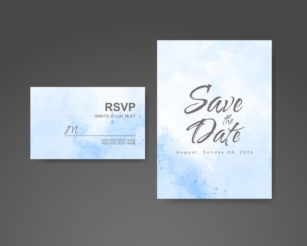 Wedding invitation with abstract watercolor background vector