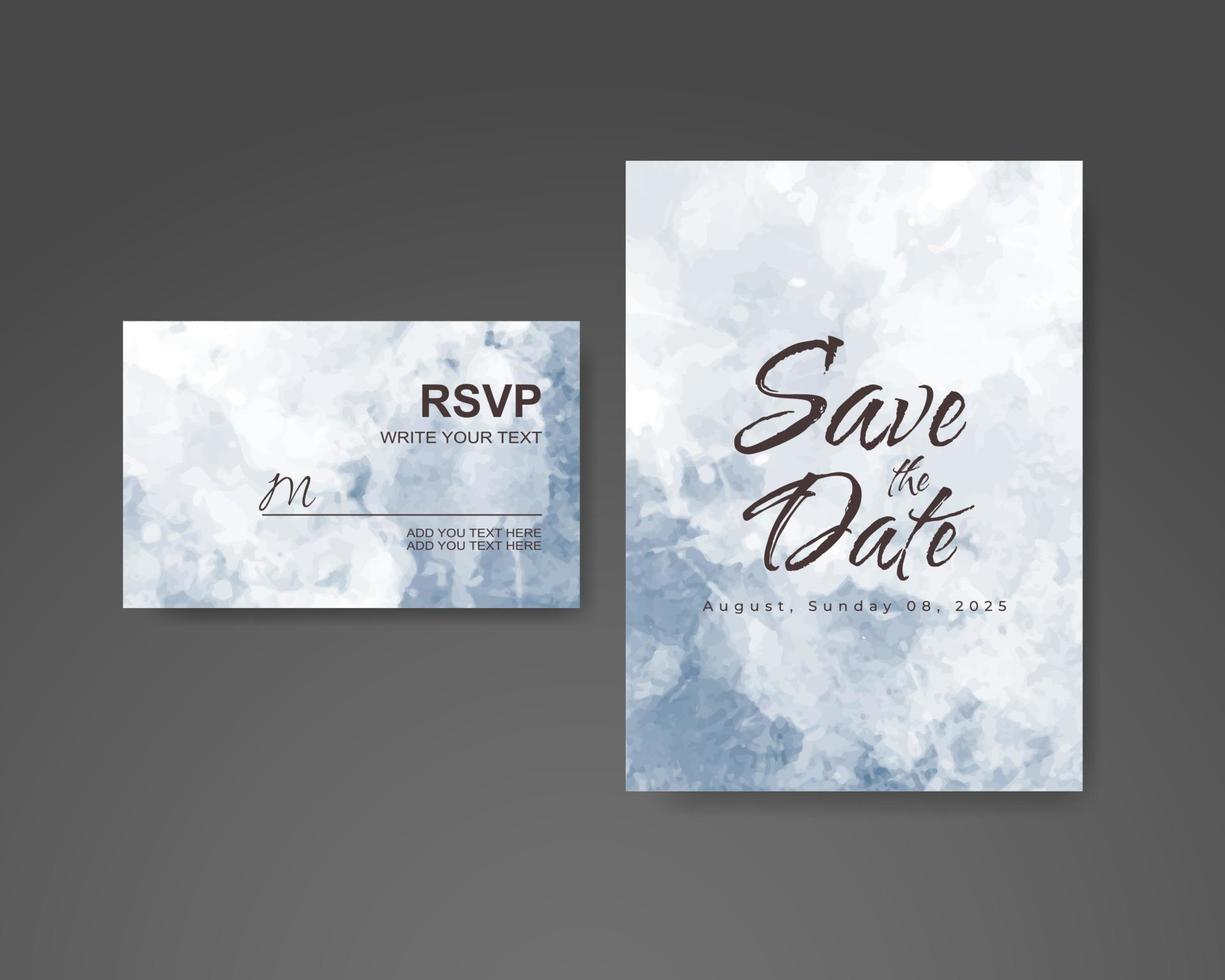 Wedding invitation with abstract watercolor background vector