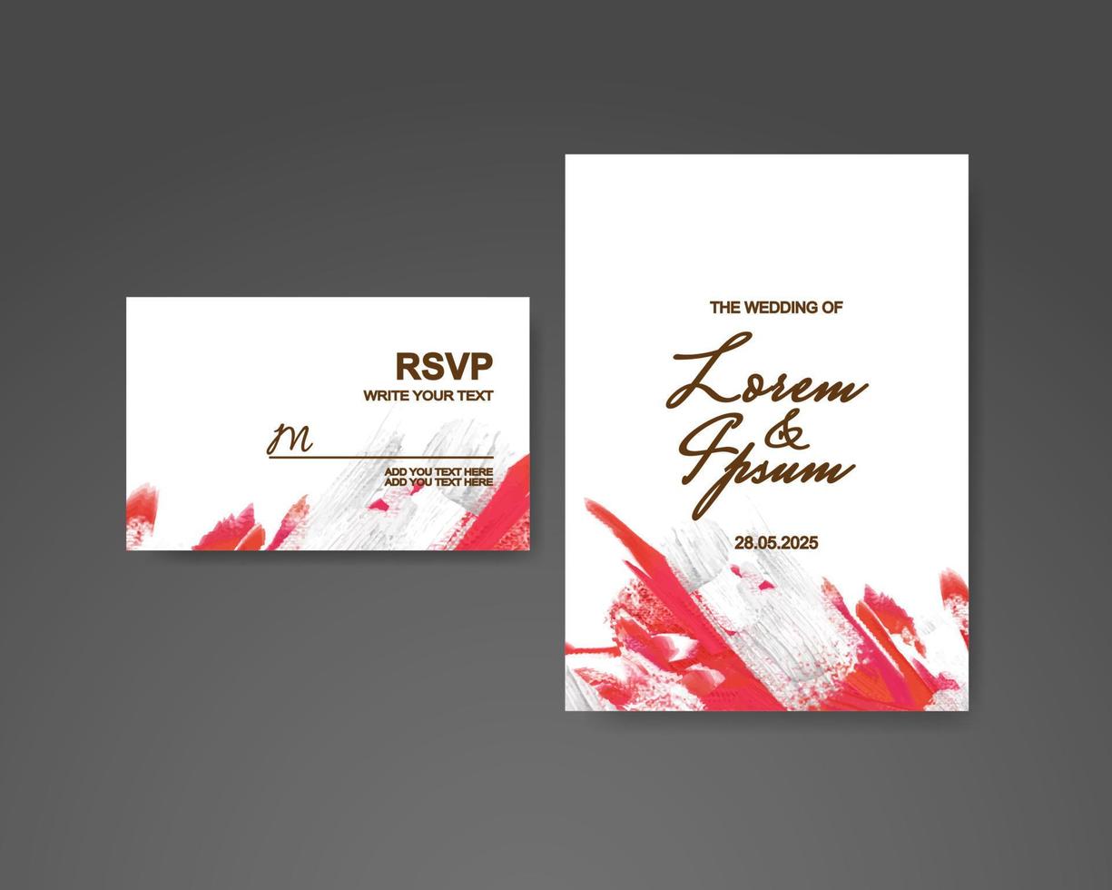 Wedding invitation with abstract watercolor background vector