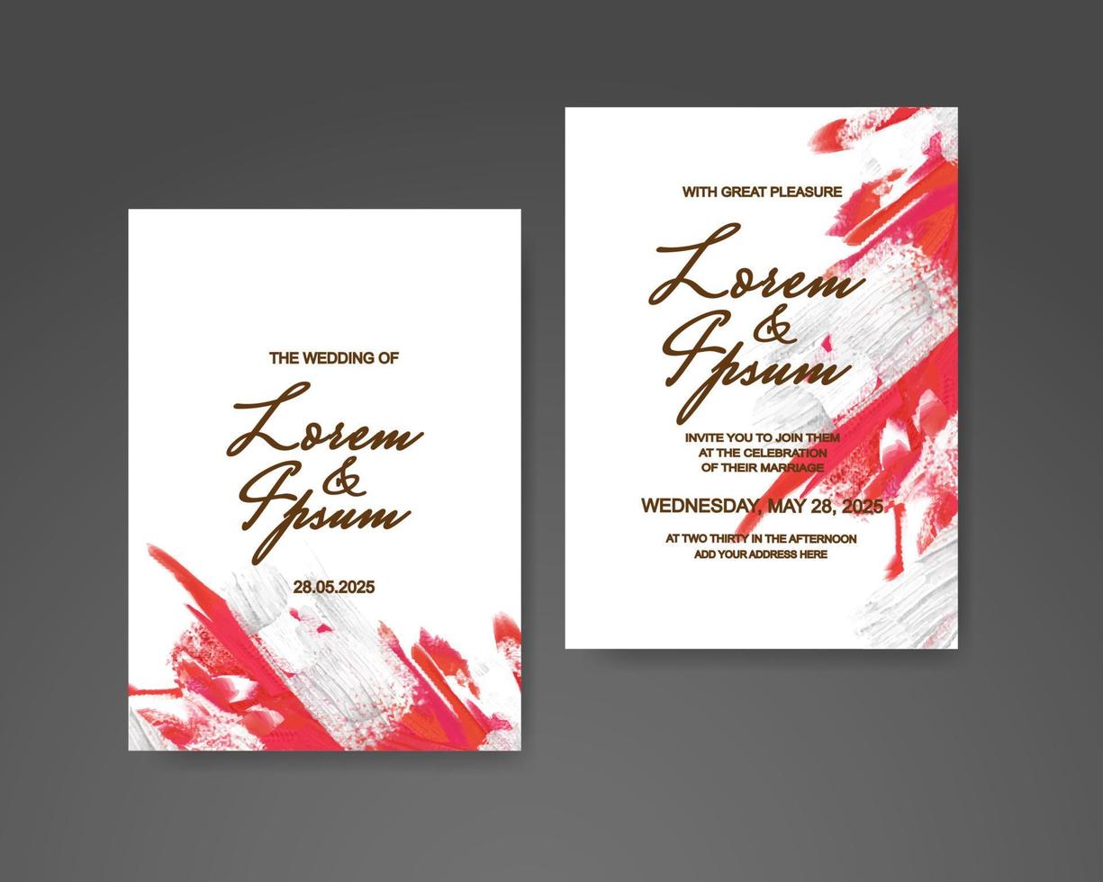 Wedding invitation with abstract watercolor background vector