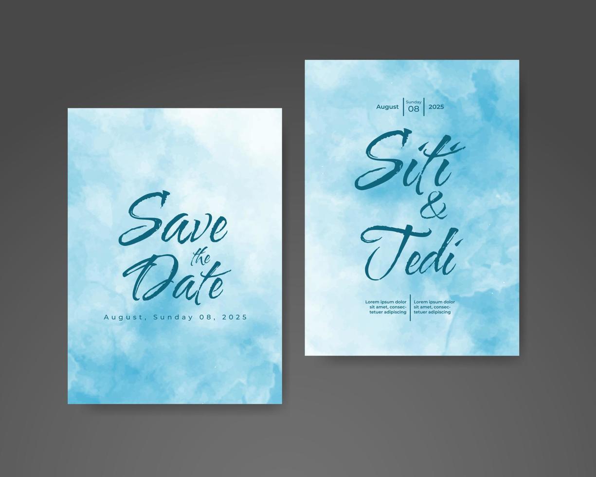 Wedding invitation with abstract watercolor background vector