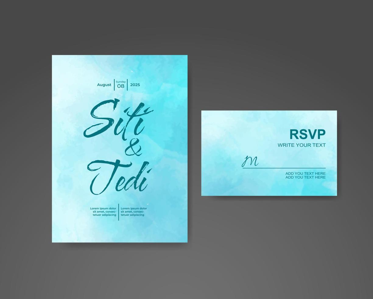 invitación de boda con fondo abstracto de acuarela vector