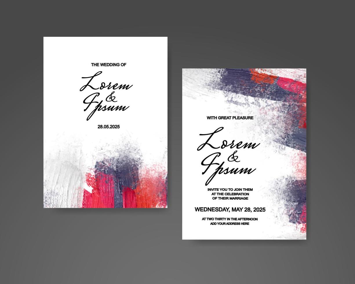 Wedding invitation with abstract watercolor background vector