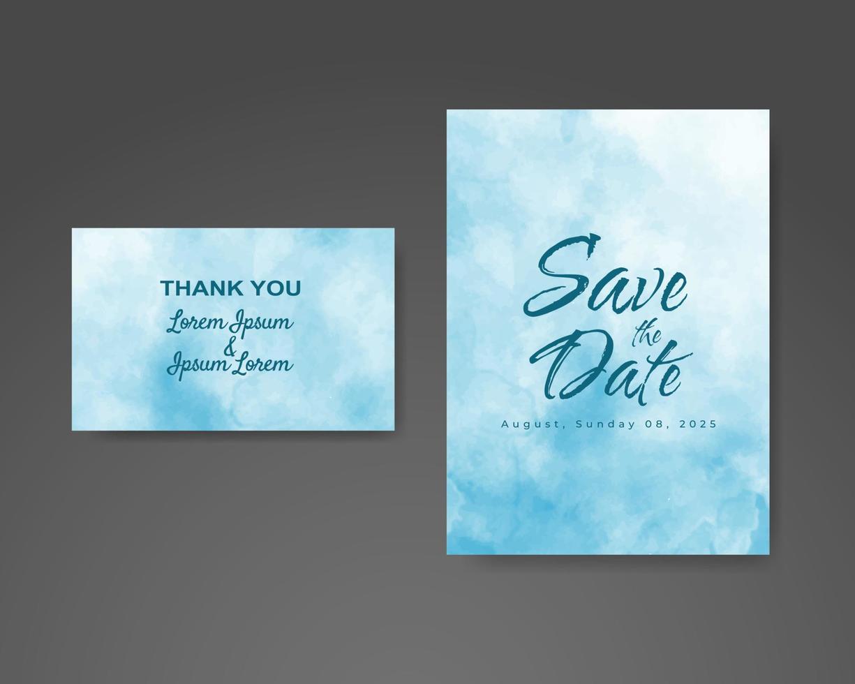 Wedding invitation with abstract watercolor background vector