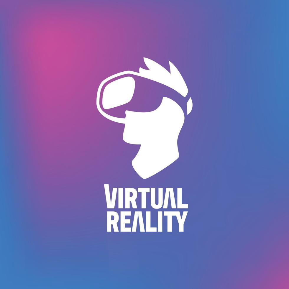 virtual realidad futurista cabeza logo vector