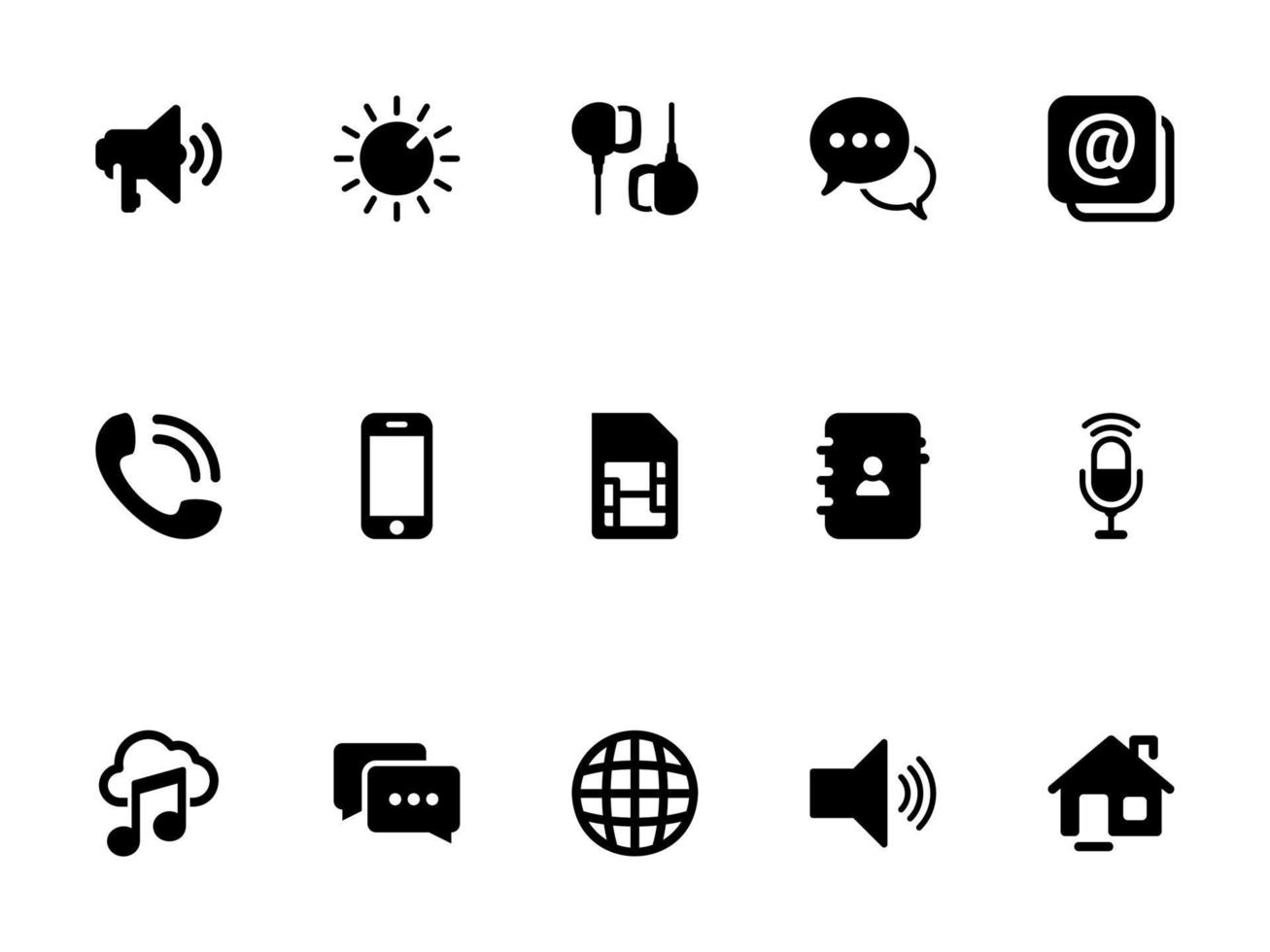 Simple vector icon on a theme mobile phone features