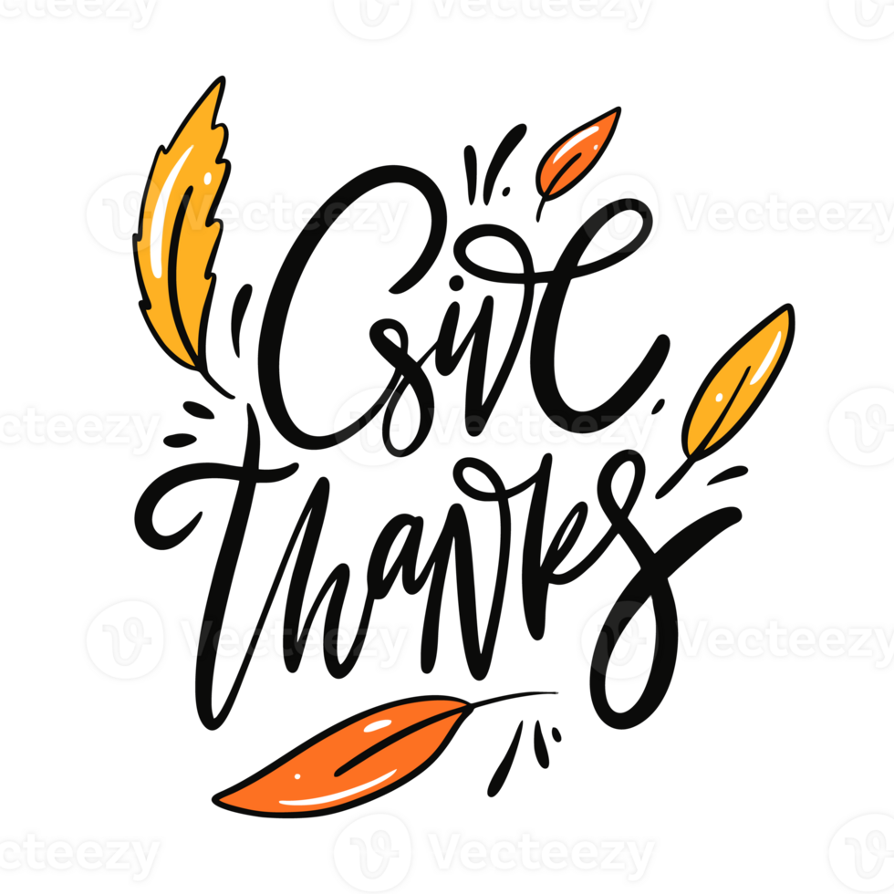 Give thanks lettering text png