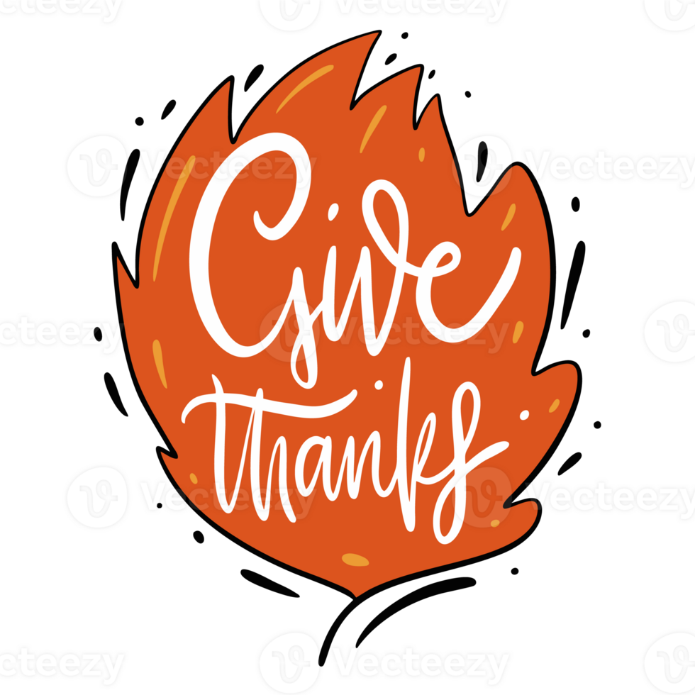 Give thanks lettering phrase 22495272 PNG