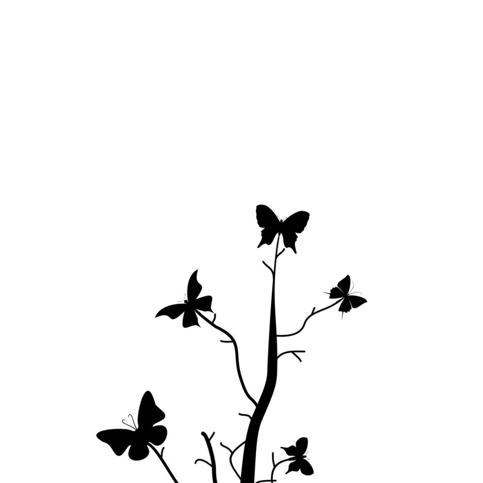 un mariposa en un árbol vector