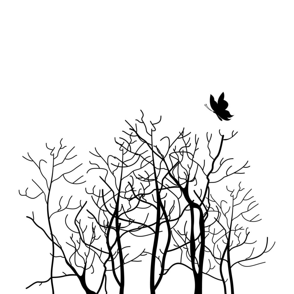 A butterfly on a tree vector