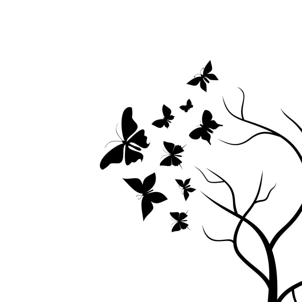 A butterfly on a tree vector