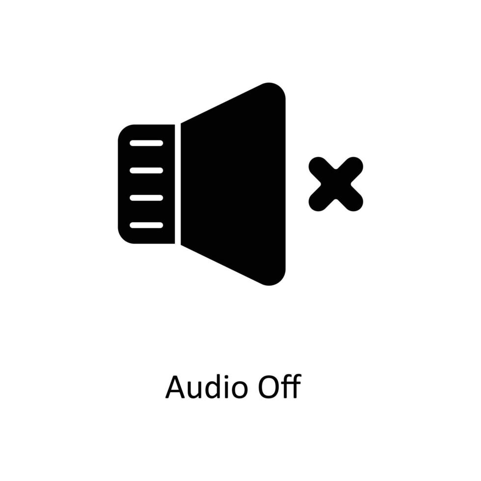 audio apagado vector sólido iconos sencillo valores ilustración valores