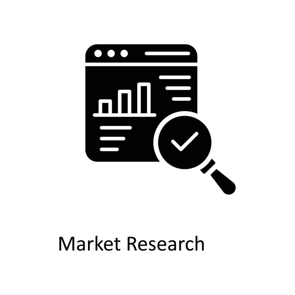 mercado investigación vector sólido iconos sencillo valores ilustración valores