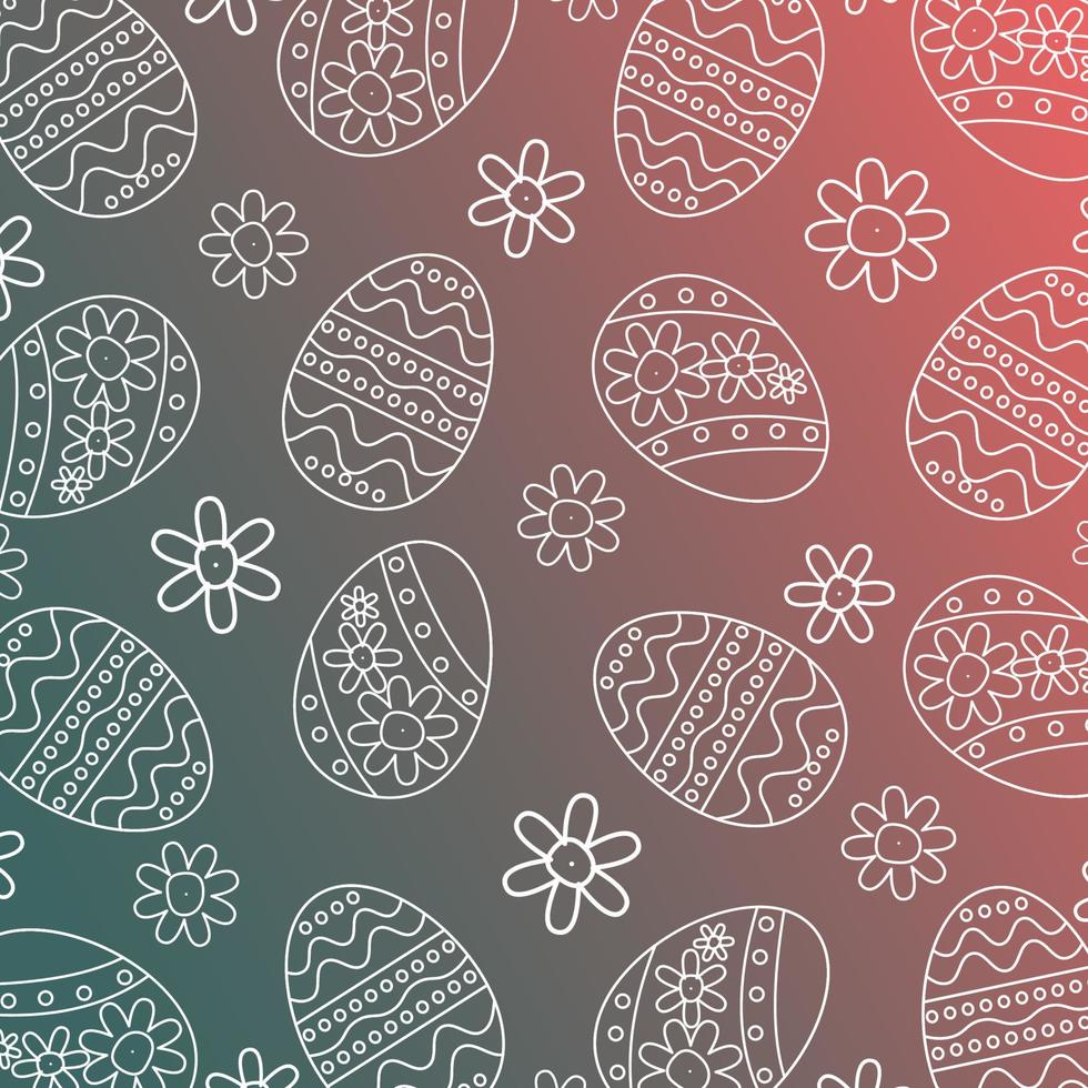 geometric pattern abstract background, with easter egg and floral ornament. Template for banners, posters, social media, greeting cards, spring gift wrapping. vector