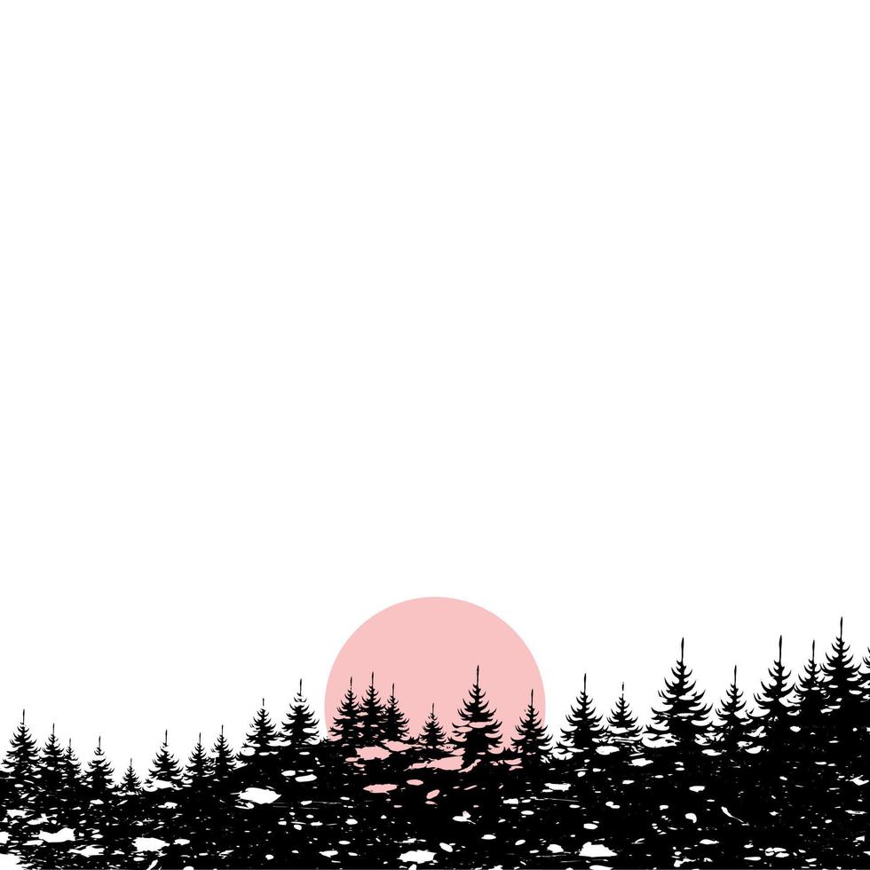 Forest landscape against the sky vector