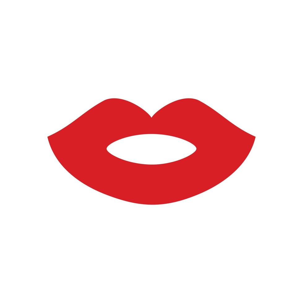 Print of female lips on a paper of red colour vector