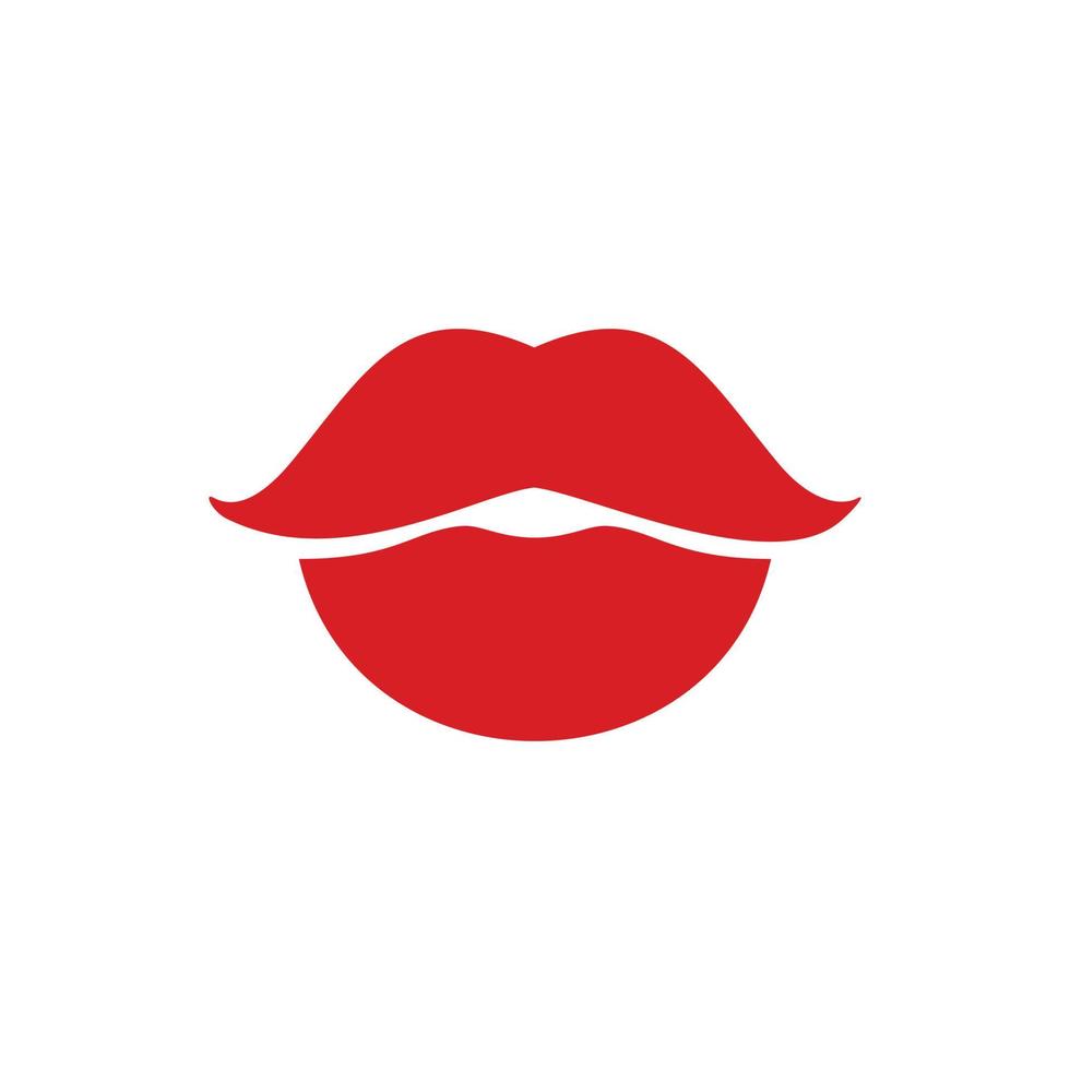 Print of female lips on a paper of red colour vector