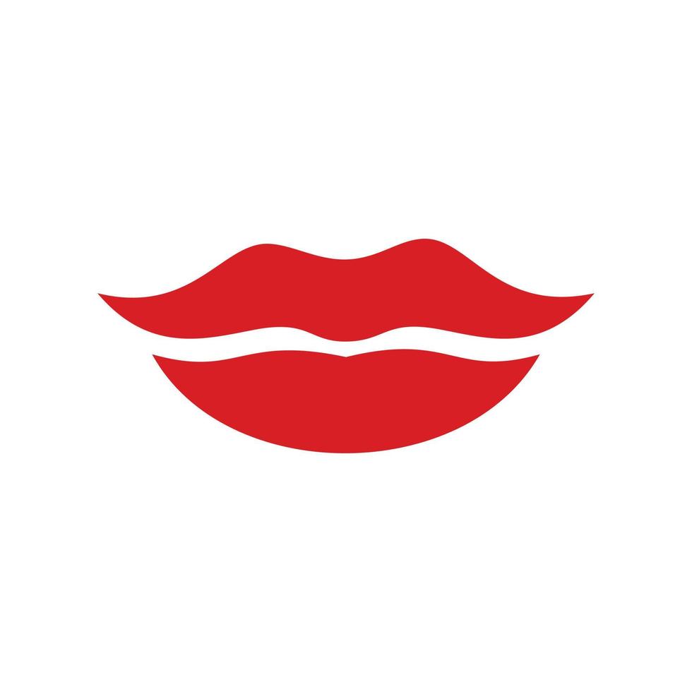 Print of female lips on a paper of red colour vector