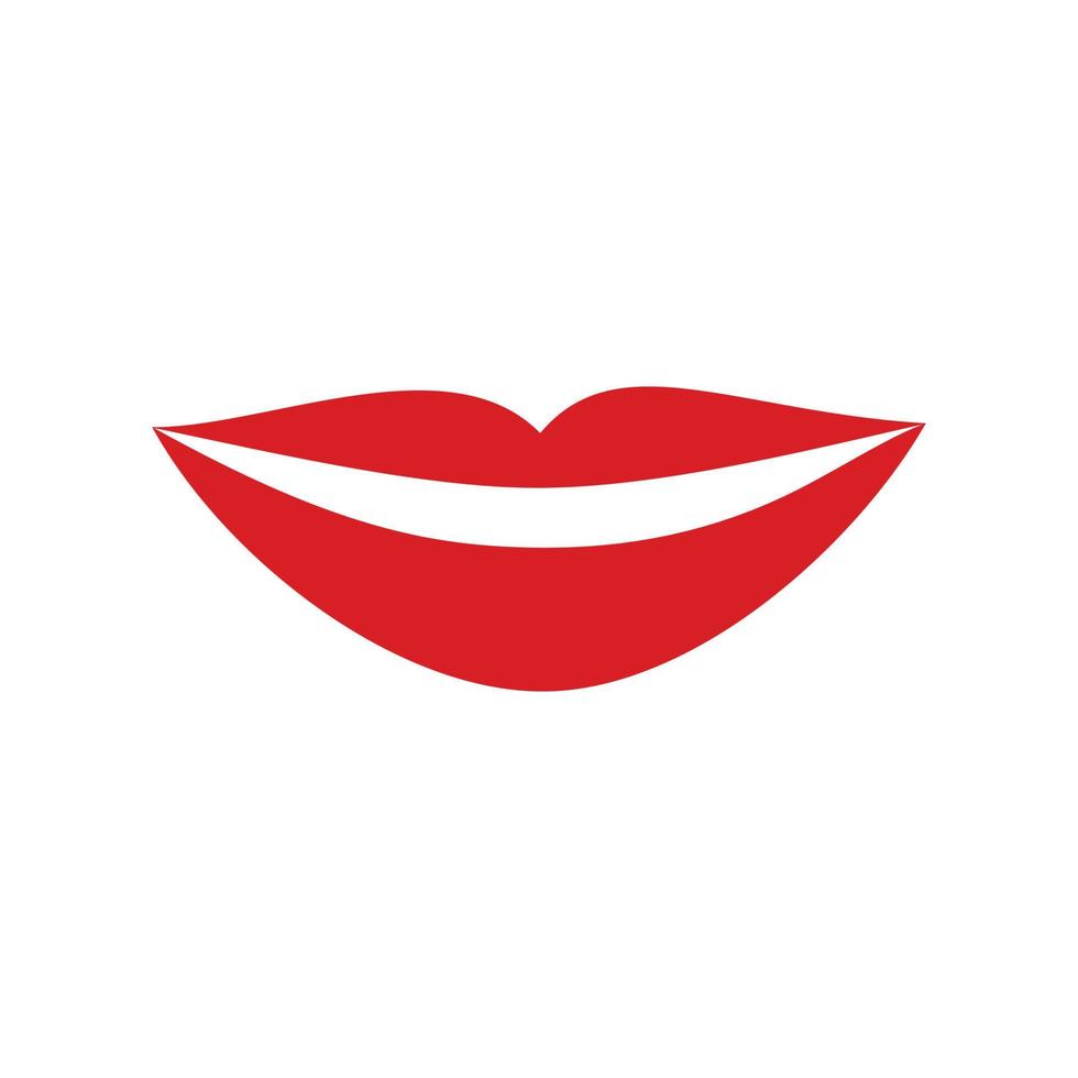 Print of female lips on a paper of red colour vector