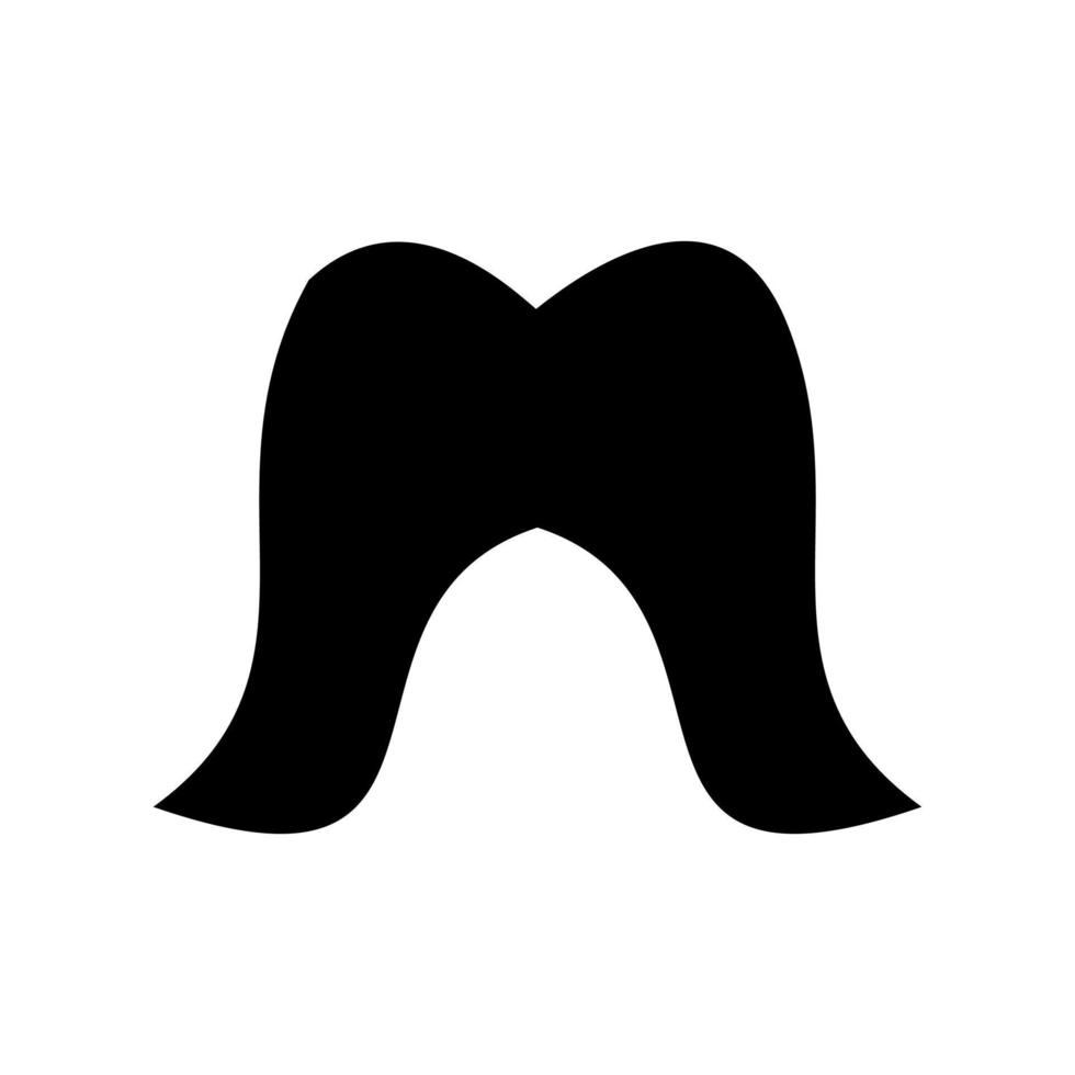 Black silhouette of a mustache vector