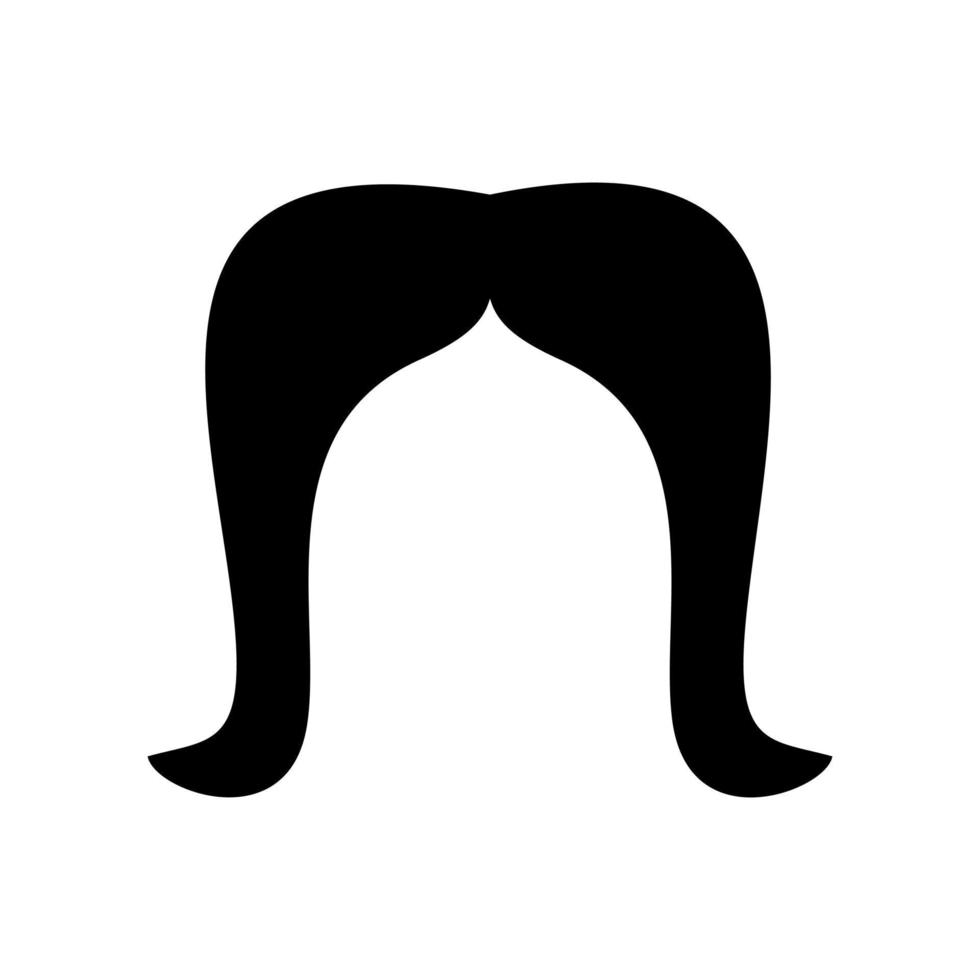 Black silhouette of a mustache vector