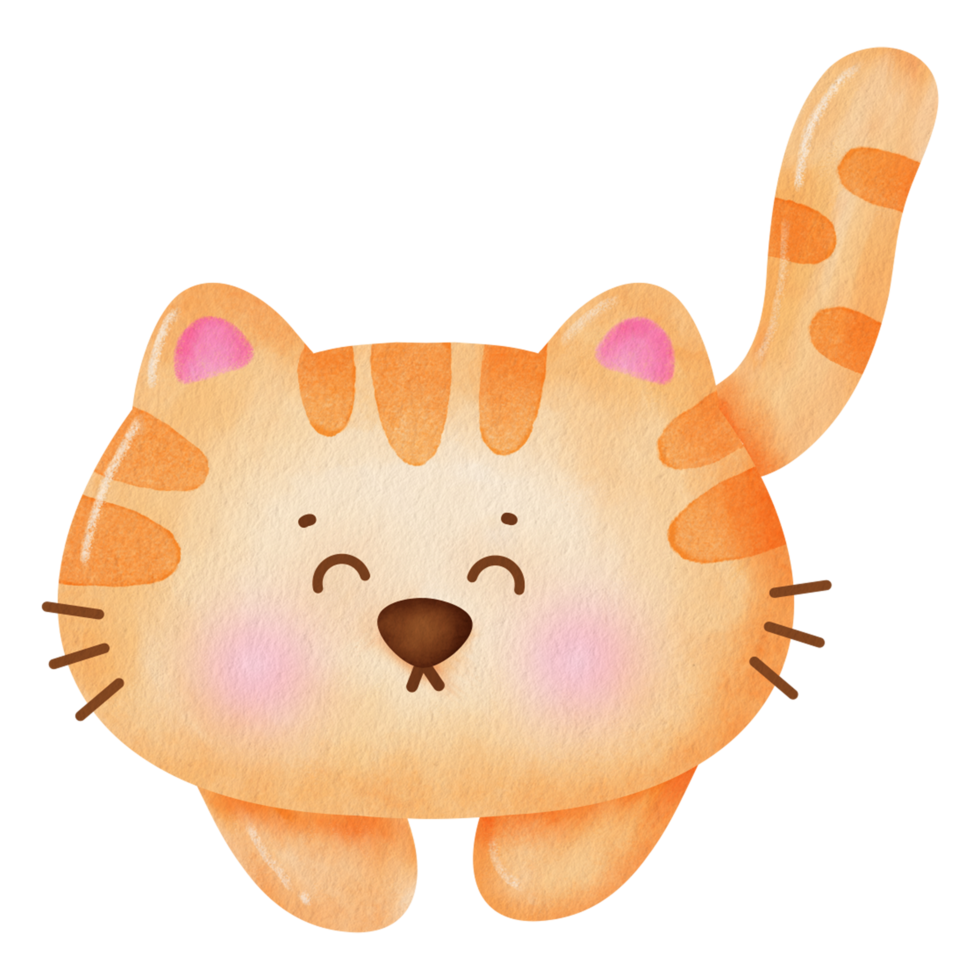 watercolor orange cat. 22495860 PNG